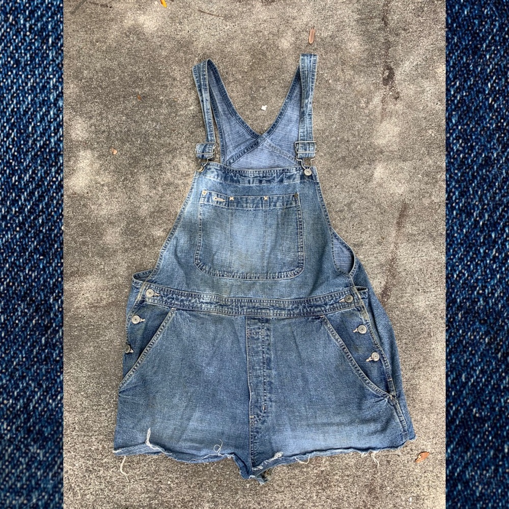 Cut off overall shorts